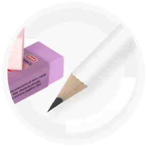 Pencils and erasers