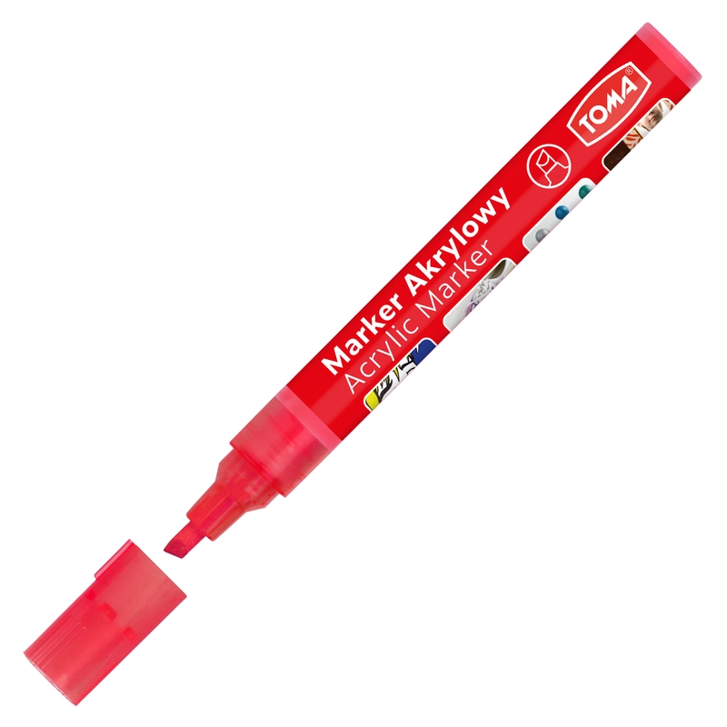 Acrylic marker with chisel tip