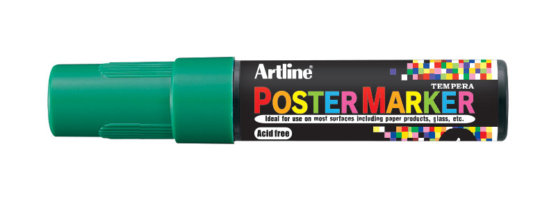 Artline Poster Markers - 6 mm Tip, Fluorescent Green
